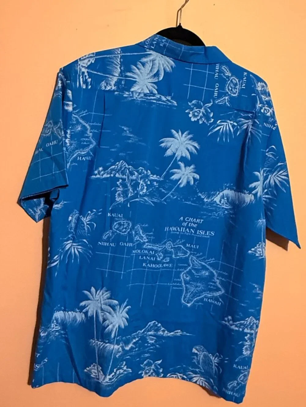 Vintage Orchid Fashions Hawaiian Islands Tropical Shirt Men's XL Made in Hawaii